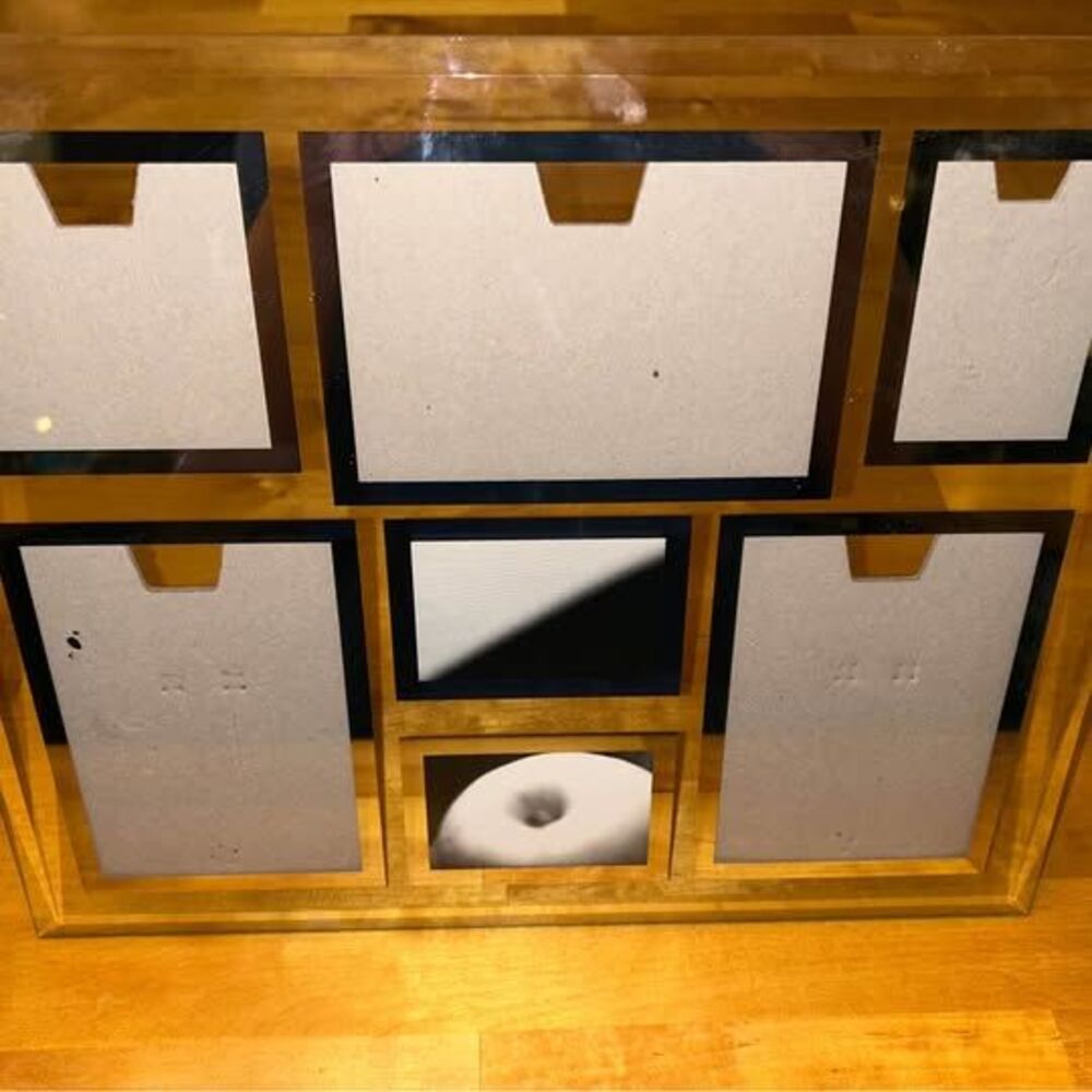 Glass Tabletop Photo/Picture Frame Fits 7 Pictures 13.5 x 11 inches